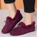 Women Winter Casual Shoes New Moccasins Soft Flat Non Slip Loafers Fashion Comfort Warm Plush Bow Slip On Female Cotton_vogvips.com