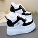 Korean Dad Shoes For Women, Super Height-Increasing Thick Sole, Comfortable Black And Color-Block, Ins Style Elegant_vogvips.com
