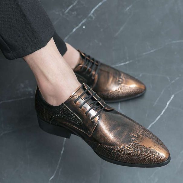 New High-End Formal Leather Men's Height Increasing Business Shoes, Breathable Pointed Toe British Casual Shoes_vogvips.com