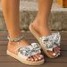 Women's Fashion Trend Features Bow Knot Anti Slip, Wear Resistant, Comfortable Beach Outdoor College Flat Heel Slippers_vogvips.com