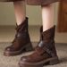 Martin Boots 2025--1 New Autumn Mid-calf Retro Women's Boots Side Zipper_vogvips.com