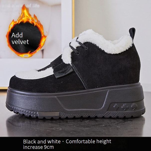 Women's Shoes Baby Winter Snow Boots New Cotton Shoes With Increased Height And Thick Sole 9 Cm High Thick Sole Fashionable And Casual Warm_vogvips.com