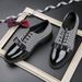 Men's Fashion Bow Dress Formal Derby Shoes Black Business High-end Trendy Men's Shoes Oxford Shoes British Round Toe Wedding New Shoes_vogvips.com
