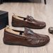 DouDou Shoes - Men's One-Piece Business Casual Leather Shoes, Lazy Loafers, High-end British Men's Shoes_vogvips.com