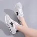 Round Head Deep Mouth Sneakers Light Versatile Breathable Cross Lace Casual Sports White Shoes Tennis Sneaker_vogvips.com