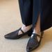 2025 Spring Summer Autumn New 4.5cm Square Toe Woven Hollow Shallow Mouth T-Strap Chunky Heel Commuter Shoes_vogvips.com