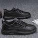 Spring Men's Shoes 2024 New Spring And Autumn Sports Casual Leather Shoes Men's Board Shoes Black Non-slip Waterproof Chef Labor Protection_vogvips.com