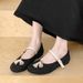 Cameido Women's Mary Jane Flats With Polka Dots Round Toe Tassel Strappy Soft Sole Spring Shoes_vogvips.com