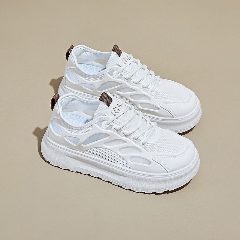 Little White Shoes Female Student Mesh Breathable Heightening Shoes Casual Street Shooting Shoes Board Shoes_vogvips.com