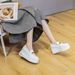 Genuine Leather White Sneakers For Women, Thick Sole Height Increasing Board Shoes, Korean Style Sports Casual Shoes, Trendy 2025 Spring New Versatile Shoes_vogvips.com
