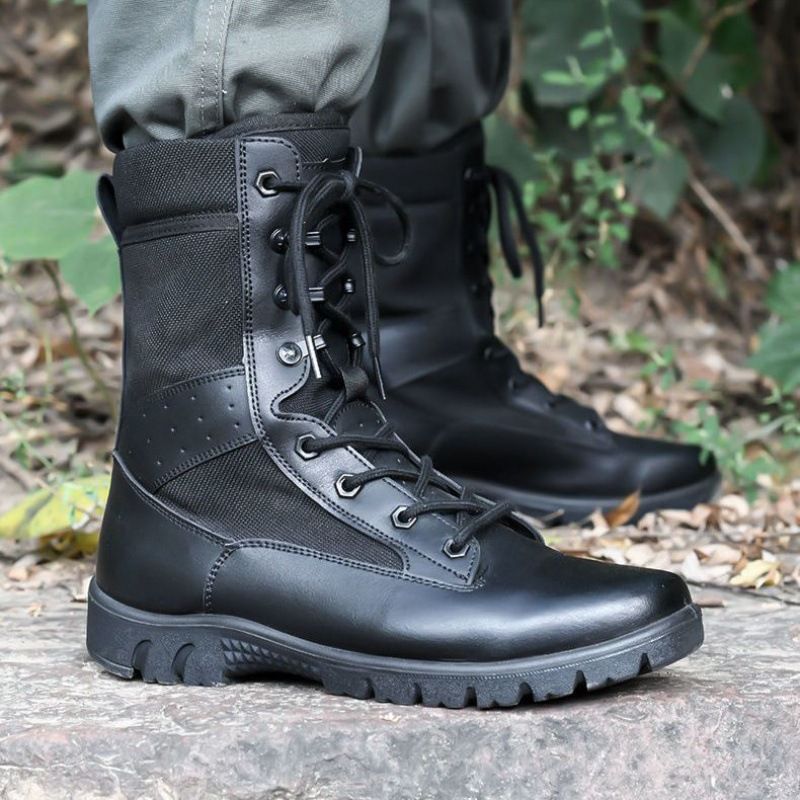 European Warm Series New Style Ultra-light Breathable Long Men Outdoor Tactical Security Shoes Women High-top Training Land Combat Boots_vogvips.com