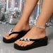 Elegant Pearl Butterfly Thick Bottom Flip Flops Women Summer 2026 Soft EVA Wedge Heel Beach Slippers Woman's Clip Toe Sandals_vogvips.com