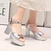 MTX Women's Summer Sandals High Chunky Heel Thick Sole Waterproof 2025 New Korean Style One-Strap Fish Mouth Platform Shoes_vogvips.com