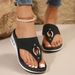 Large Toe Cool Dragging For Women 2025 New Round Head Hollow Metal Buckle Slope With Thick Bottom Beach_vogvips.com