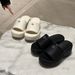 Smooth Leather Petite Women, Cross-Patterned Thick-Soled High-Heeled Slippers For Outdoor Wear In Summer_vogvips.com