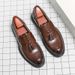 Large British Style Size 38-46 New Business Men's Tassel Trendy Casual Leather Shoes_vogvips.com