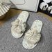 Couple Fabric Slippers Soft Sole Quiet Floor Slippers For Women Bow Tie Home Decor Bedroom Slippers Suitable For All Seasons_vogvips.com