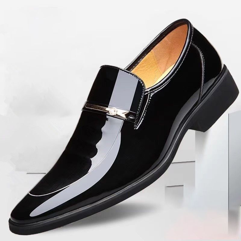 New Autumn Soft-soled Shiny Leather Business Formal For Men, British Style Wedding Shoes, Trendy Men's Shoes_vogvips.com