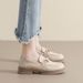 Platform Loafers Women's Retro British Style One-pedal Soft-soled Small Leather Shoes Large Size Women's Shoes_vogvips.com