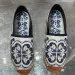 Womens Blue Floral Print Espadrille Flats Slip On Canvas Shoes For Summer Daily Wear And Beach Trips_vogvips.com