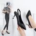 New Spring Summer Soft Leather Pointed Toe Closed Back Open Thin High Heel Work Professional Women Sandals_vogvips.com