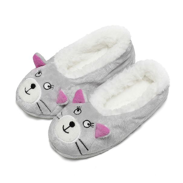Women's Winter House Slippers Indoor Floor Non-slip Flat Shoes Warm Soft Animals Cartoon Home And Comfort Woman Slipper_vogvips.com