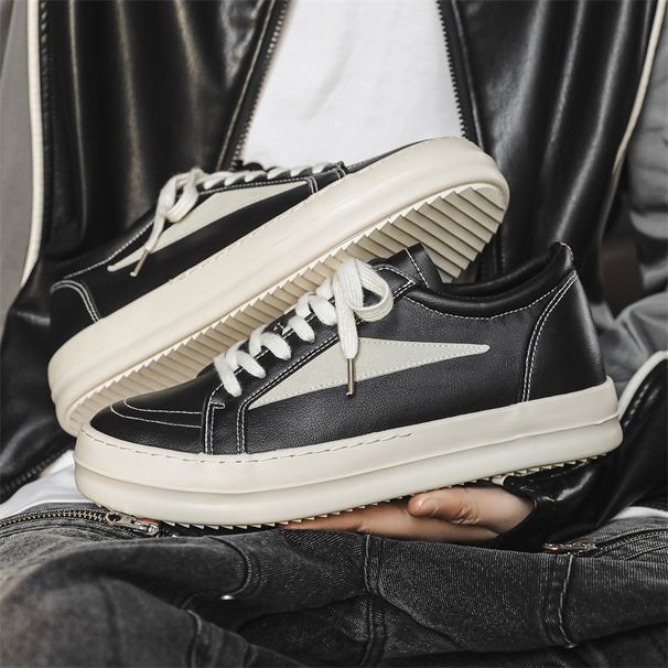 Style Niche High Street Fashion Brand Men's Shoes Trendy Sports Leather Versatile Casual Sneakers Men X163_vogvips.com