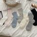 Boneless Socks Women's Korean Version Ins Color Matching Mid Tube Socks Spring And Summer Thin Hollow Tube Socks Pile Cotton Socks_vogvips.com