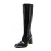 European And American Style Martin For Women 2025 New Square Toe Patent Leather Tube Chunky Over-the-Knee High Heel_vogvips.com