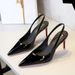 1362 European And American Style Pointed Toe Fashion Backless Simple Patent Leather High Heels Women's Shallow Mouth_vogvips.com