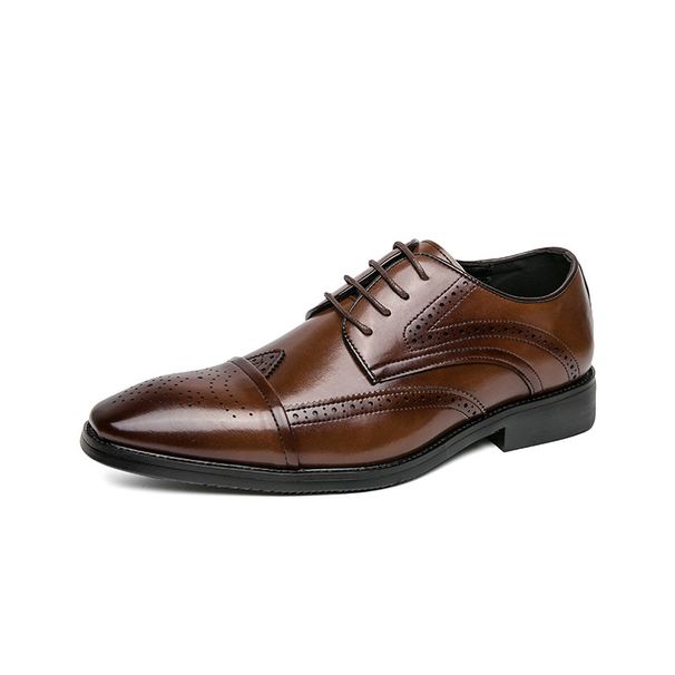 Low-top Leather Shoes Plus Size Lace-up Business Dress Shoes_vogvips.com