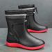 Single Shoe Midsole Waterproof Mouth Rain Boots 39-45_vogvips.com