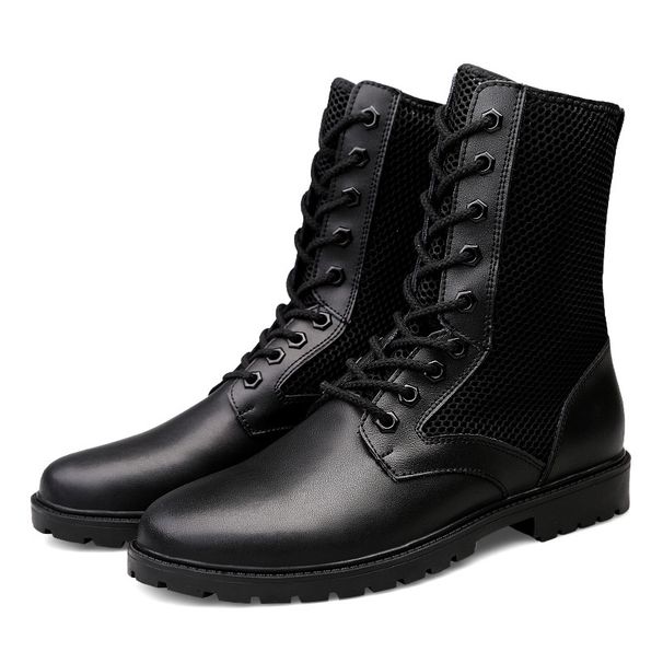 Cotton High Top Tall Martin Boots Flat Boots Work Outdoor Side Zipper Hollow Boots_vogvips.com