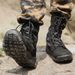Combat Boots Black Velvet Light Combat Boots Shock Absorbing High Top Outdoor Tactical Boots Mountaineering Boots_vogvips.com