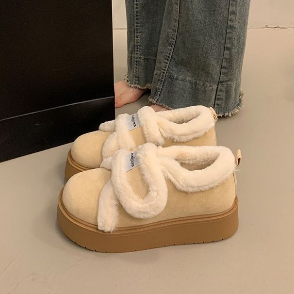 Fleece-Lined Thick-Soled Cotton For Women Winter Furry Outdoor Wear 2025 New Retro Warm Snow Boots Board_vogvips.com