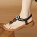 New 2026 Spring Bohemian Wind Wood Beads With Drills, Light And Comfortable Sweat-proof Mother Sandals_vogvips.com