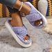 Plus-size Women's Thick-soled Cotton Slippers, Foreign Trade 2025 Winter Simple And Comfortable Home Cross-strap Furry_vogvips.com