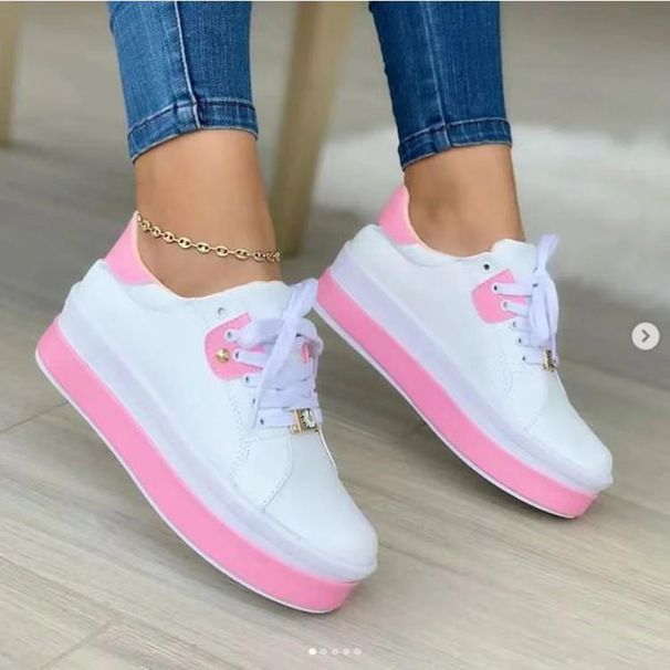 Large Summer New Casual Women's Thick Sole Round Head Embroidered Leather Top Single Shoes_vogvips.com