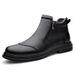 European Warm Series Autumn Winter Large Size 45 High Top Work Men Cowhide British Style Trend Side Zipper Slip-On Casual Fleece Lined Shoes_vogvips.com