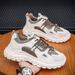Men's Casual Sneakers With Thick Sole, Lightweight Breathable Synthetic Leather Upper, Round Toe, Low-Top Design For Summer, Sports And Daily Wear_vogvips.com