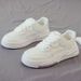New Fashion Color Blocking Sports And Leisure For Autumn 2025, White Shoelaces, College Style, Plus Size Women's Shoes,_vogvips.com