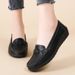 Spring Autumn New And 2025 Nurse Casual Flat Women's Single Loafers Mom Shoes With Rubber Sole_vogvips.com