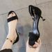 European And American Fashion Stiletto High-heeled Soft-soled Strap 2025 Summer New Comfortable Women's Sandals Non-slip_vogvips.com