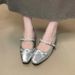 First Encounter Season Gentle One-Strap Rhinestone Mary Jane For Women 2025 Spring, Summer, Autumn New Bowknot Chunky_vogvips.com