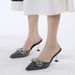 Women's Shoes Autumn Style Sexy Pointed Toe Outerwear Rhinestone High Heels Women's Simple Closed Toe Bow Stiletto Mules_vogvips.com
