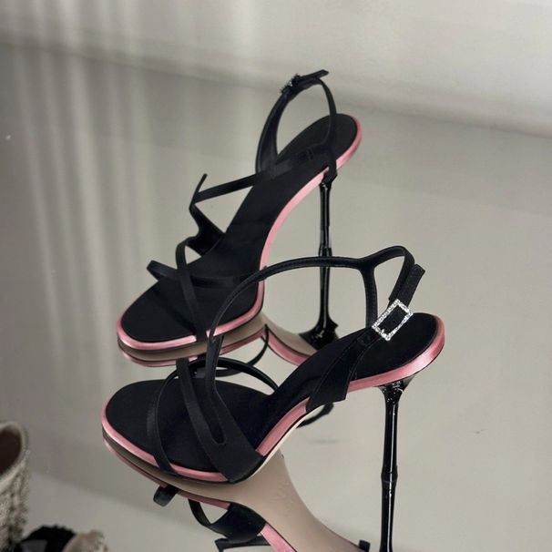 Chuyuji Black Stiletto High Heels 2026 New Summer Open-Toe Satin Color-Block Elegant Versatile For Dating_vogvips.com