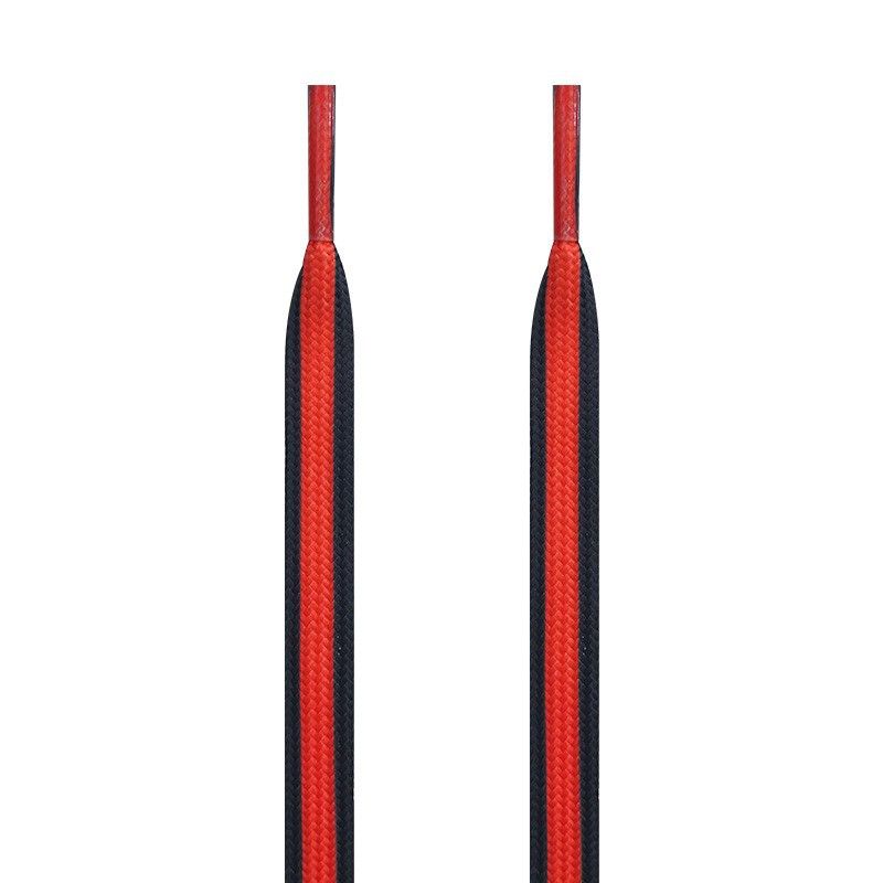 Two small lightning buckle black, white, orange and blue shoelaces_vogvips.com