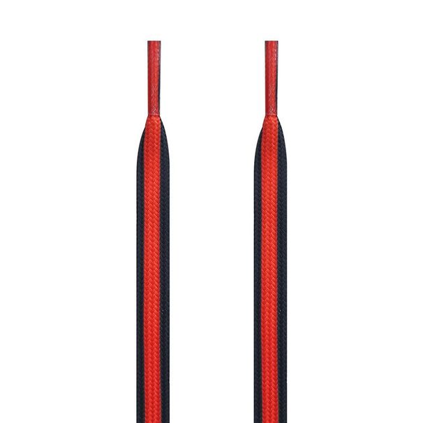 Two small lightning buckle black, white, orange and blue shoelaces_vogvips.com