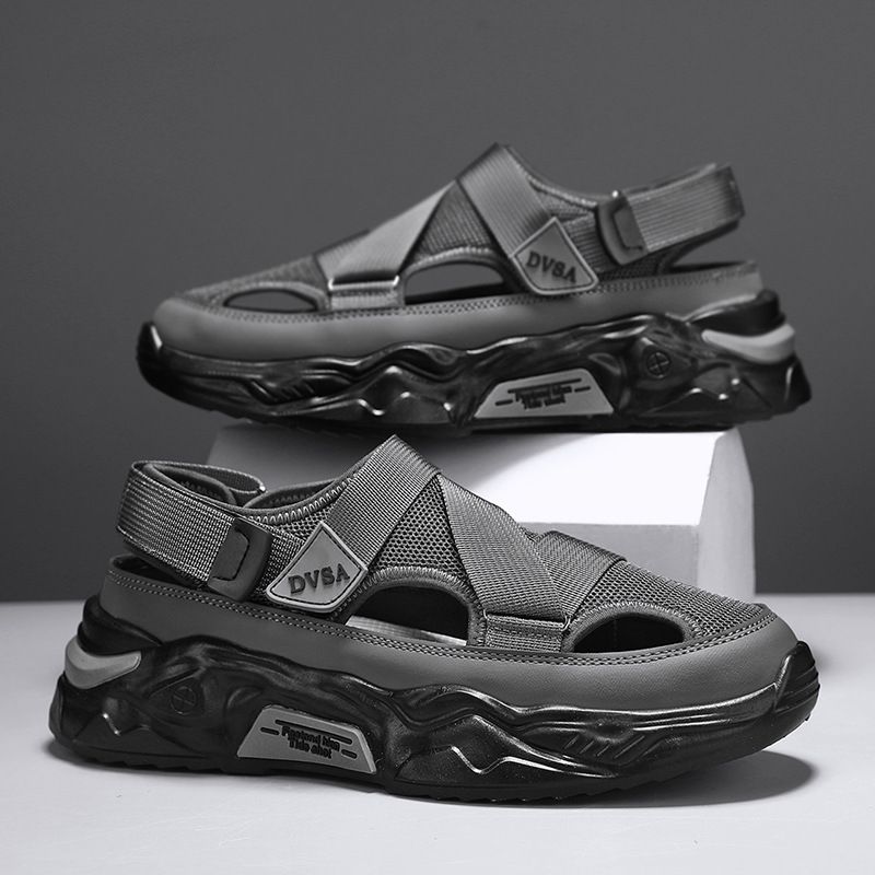 Men S Summer Thick Soled Sandals Non Slip Lightweight Youth Perforated Comfortable To Wear_vogvips.com