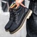 Men's High-top Shoes Leece Warm Short Boots Wear-resistant Casual Martin Boots Men's Shoes_vogvips.com